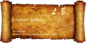 Locher Bodor névjegykártya